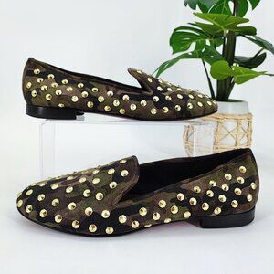 Fernando Pensato Women’s Kardinale Green Leather Loafers  Size 9.5